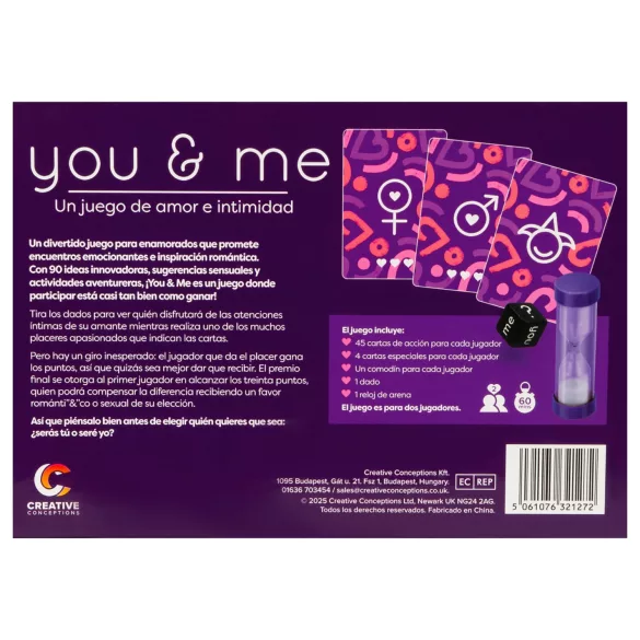 you & me - jeu érotique pour couples (espagnol)