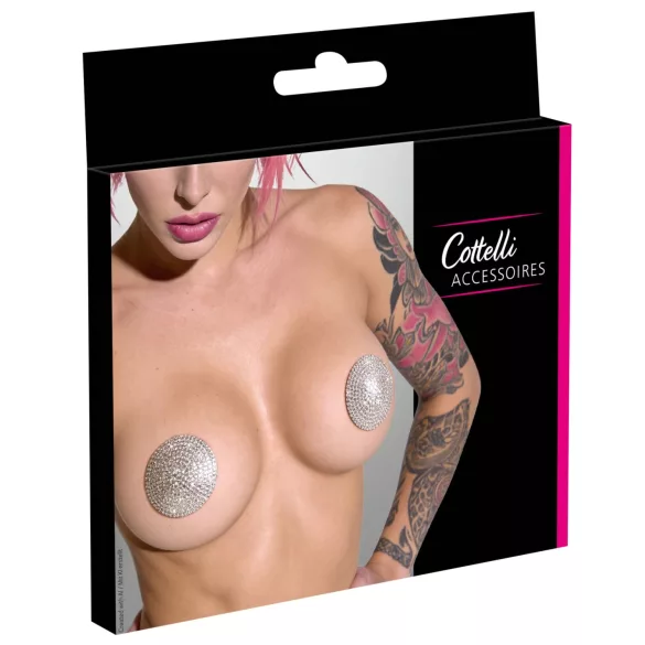 Cottelli - autocollants pour tétons avec strass (argent)
