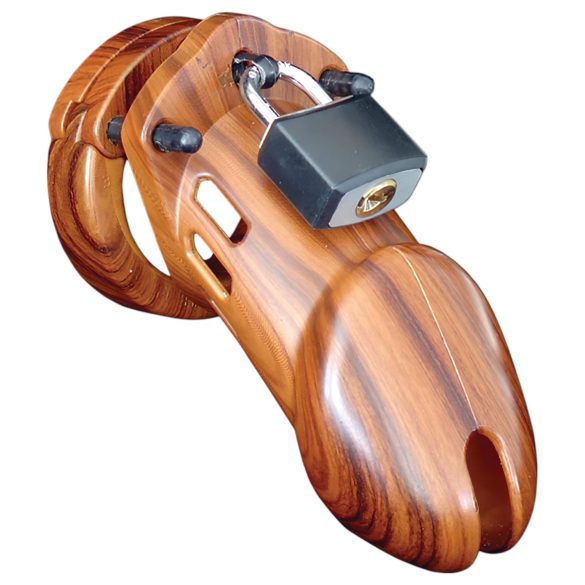CB-6000 - cage pénienne de luxe avec cadenas (bois)