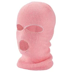 Balaclava - cagoule tricotée 3 ouvertures - rose