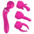 Lonely - vibromasseur 2en1 G-spot et massage - 3 embouts - silicone rose