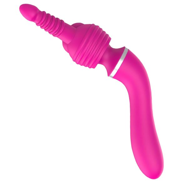 Lonely - vibromasseur 2en1 G-spot et massage - 3 embouts - silicone rose