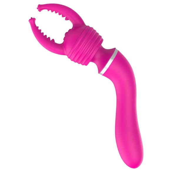 Lonely - vibromasseur 2en1 G-spot et massage - 3 embouts - silicone rose
