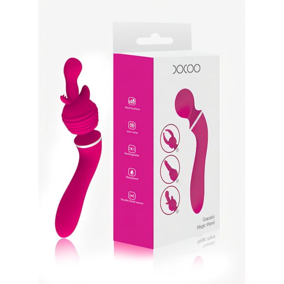 Lonely - vibromasseur 2en1 G-spot et massage - 3 embouts - silicone rose