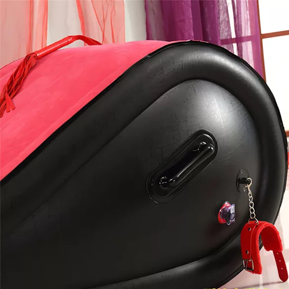 Coussin magique Desirel - mobilier sexuel BDSM gonflable - avec menottes (rouge)