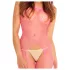 Rene Rofe - combinaison résille femme - rose - S-L