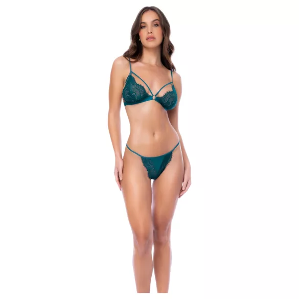 Mapalé - ensemble lingerie bretelles motif fleuri - vert