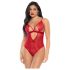 Mapalé - Body en dentelle avec porte-jarretelles (rouge) - L/XL