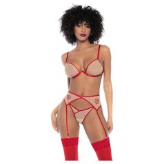   Mapalé - Ensemble soutien-gorge 3 pièces découpé (rouge-naturel) - (S/M)