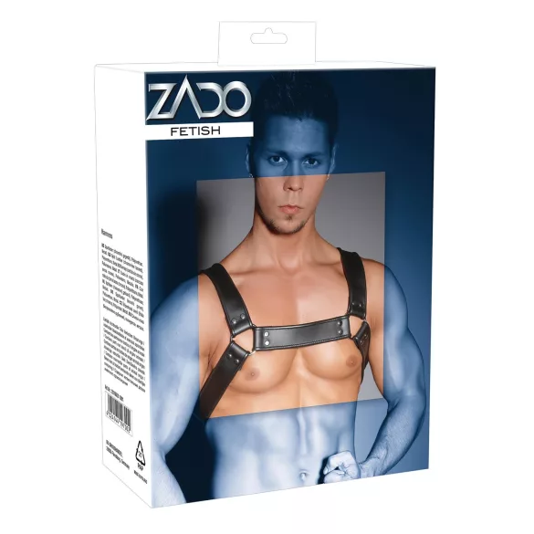ZADO - harnais de poitrine cuir noir