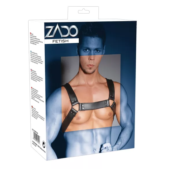 ZADO - harnais de poitrine cuir noir