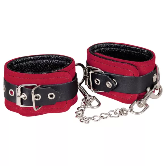 ZADO - menottes cheville en cuir (rouge)