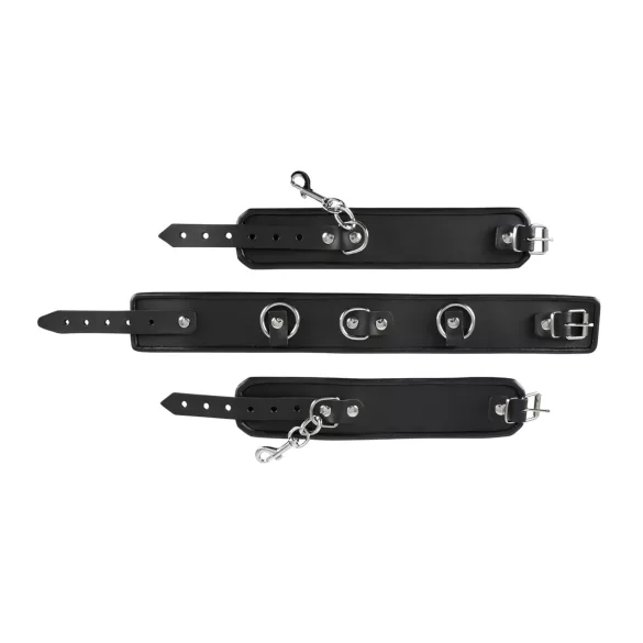 ZADO - collier en cuir avec menottes - noir