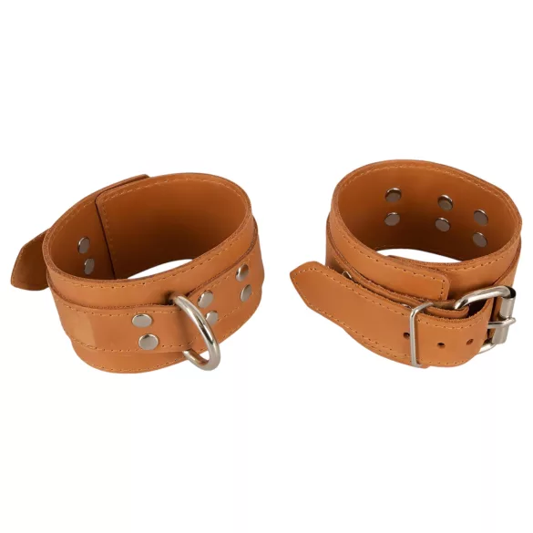 ZADO - Menottes en cuir pour poignets (marron)