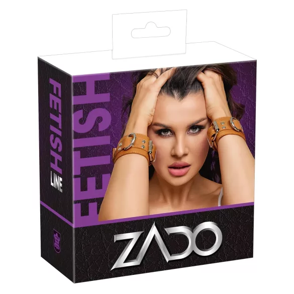 ZADO - Menottes en cuir pour poignets (marron)