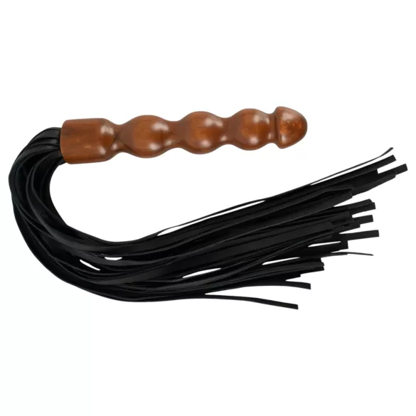 ZADO - fouet cuir - manche gode bois - noir et marron