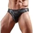 Torro - string homme brillant - empiècement transparent - noir - L