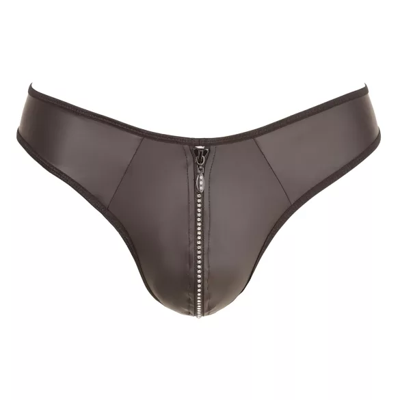 Svenjoyment - string homme zippé strass - effet brillant - noir