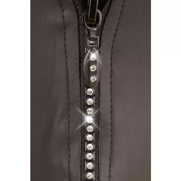 Svenjoyment - string homme zippé strass - effet brillant - noir - 2XL
