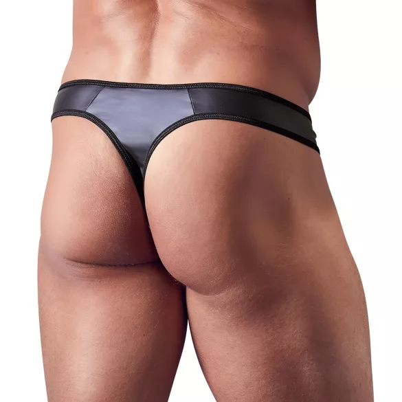 Svenjoyment - string homme zippé strass - effet brillant - noir - 2XL