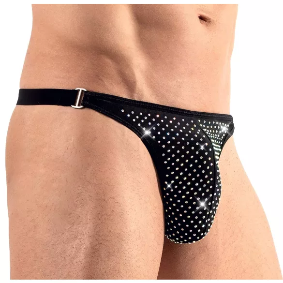 Svenjoyment - string homme - orné de strass - noir