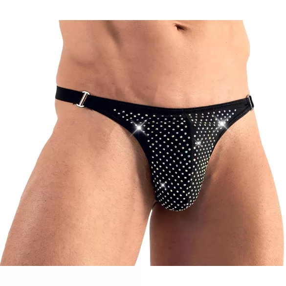 Svenjoyment - string homme - orné de strass - noir - M