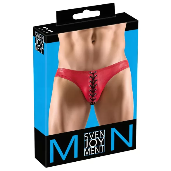 Svenjoyment - slip homme à lacets - noir et rouge