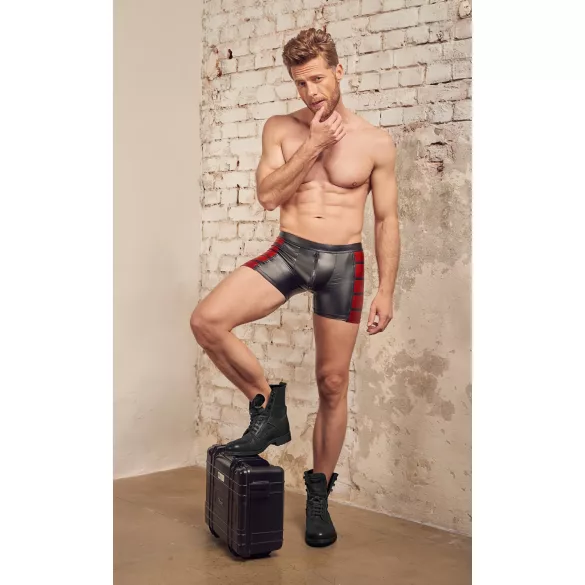 NEK - boxer zippé homme - bandes rouges latérales - noir - M
