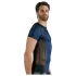 NEK - haut homme résille lacets noirs - bleu - M
