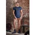 NEK - haut homme résille lacets noirs - bleu - M