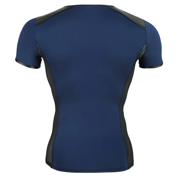 NEK - haut homme résille lacets noirs - bleu - L