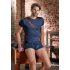 NEK - Haut homme bleu résille à lacets noir - L