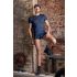 NEK - Haut homme bleu résille à lacets noir - L