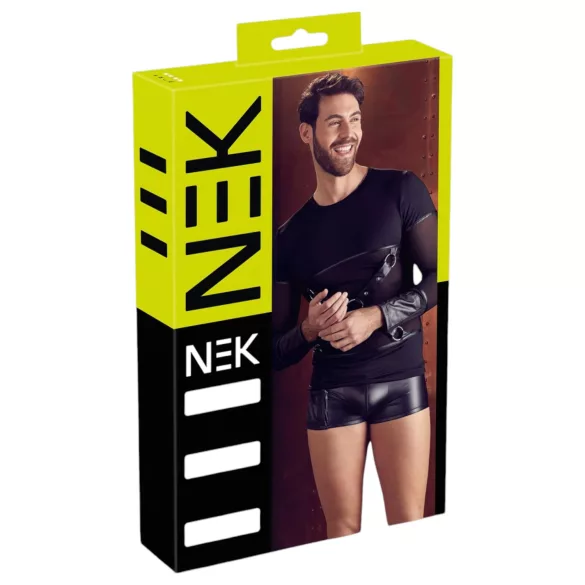 NEK - Haut homme manches longues croisé (noir) - L