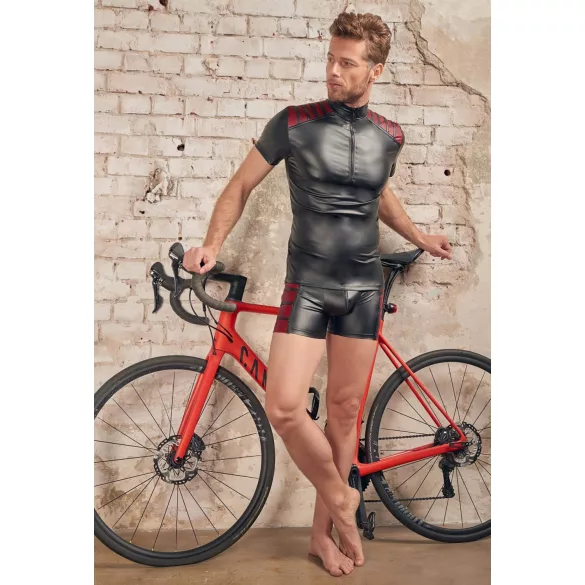 NEK - haut homme zippé - insert rouge - noir