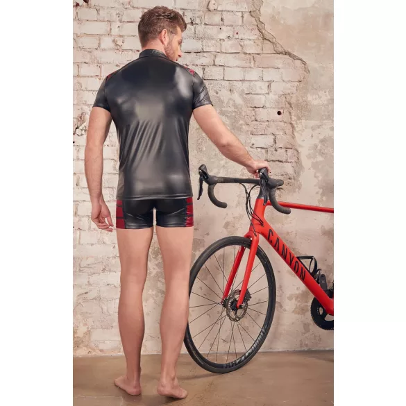 NEK - haut homme zippé - insert rouge - noir