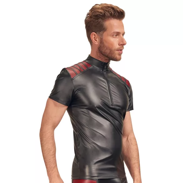 NEK - haut homme zippé - insert rouge - noir - M