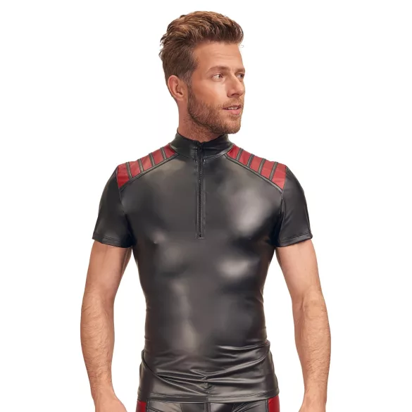 NEK - haut homme zippé - insert rouge - noir - L