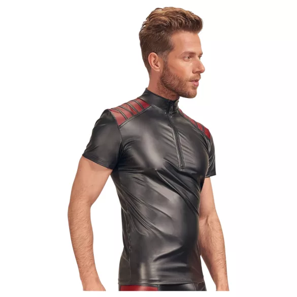 NEK - haut homme zippé - insert rouge - noir - L