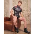 NEK - haut homme zippé - insert rouge - noir - XL