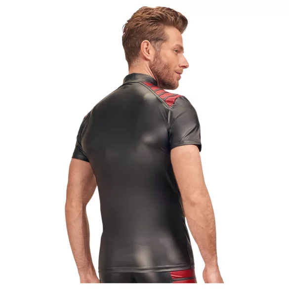 NEK - haut homme zippé - insert rouge - noir - XL
