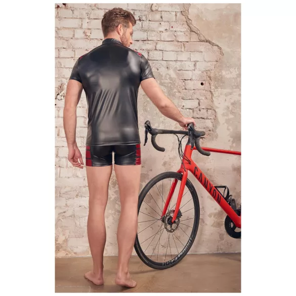 NEK - haut homme zippé - insert rouge - noir - XL