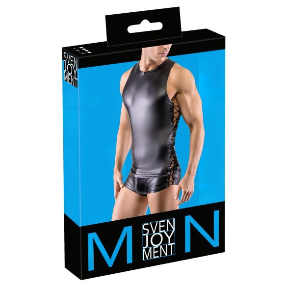 Svenjoyment - Haut homme mat à lacets latéraux (noir) - M