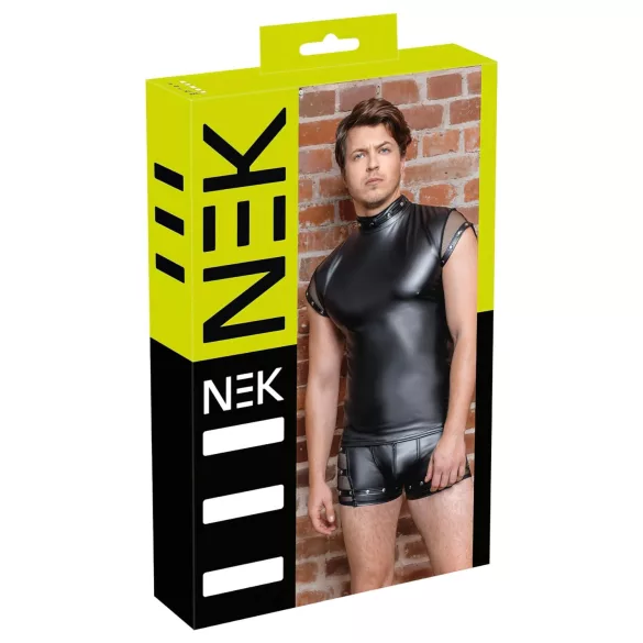 Haut homme en maille noire et cloutée NEK