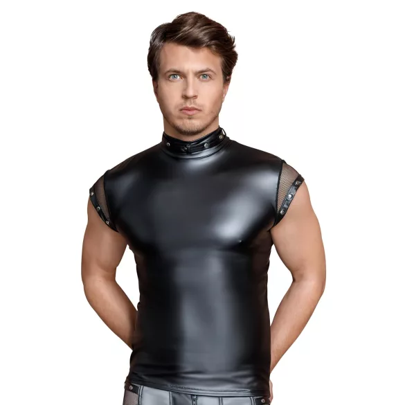 Haut homme en maille noire et cloutée NEK