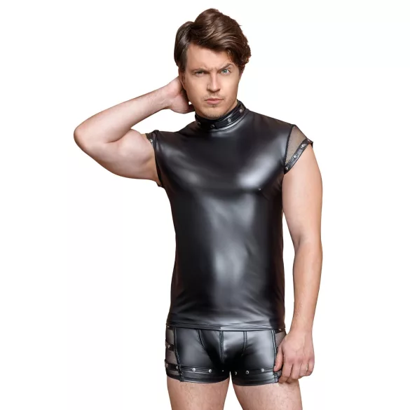 Haut homme en maille noire et cloutée NEK