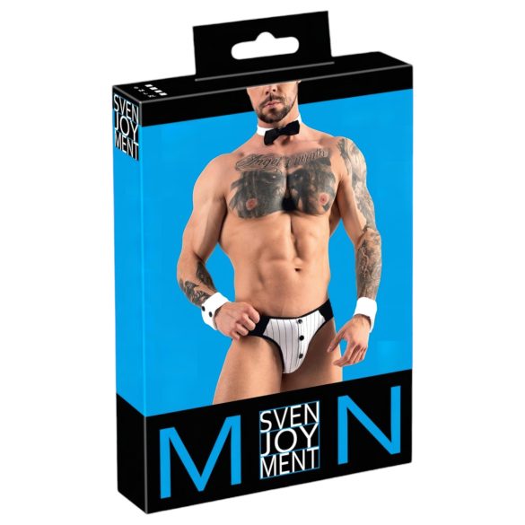 Svenjoyment - string homme serveur - ensemble costume - noir blanc