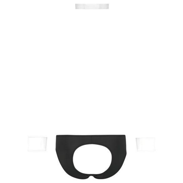 Svenjoyment - string homme serveur - ensemble costume - noir blanc