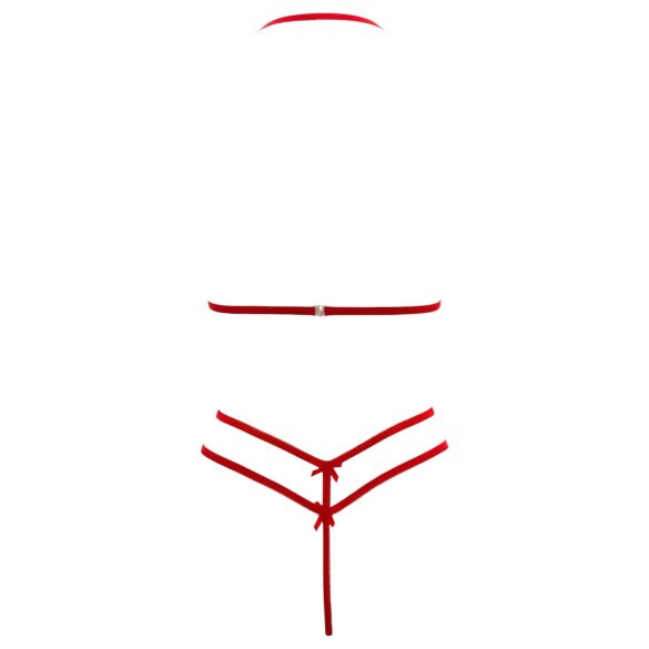 Cottelli - ensemble soutien-gorge ouvert en dentelle - rouge