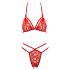 Cottelli - ensemble soutien-gorge ouvert en dentelle - rouge - L